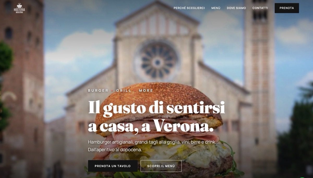Hosteria Moderna Verona — sito realizzato da Scuderia Web